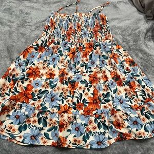 SHEIN Floral Mini Dress - Orange and Blue